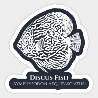 Discus Fish with Common and Scientific Names - aquarium lovers design Sticker